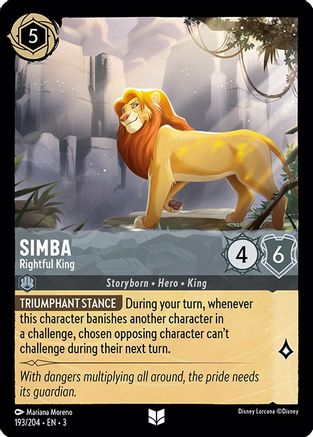 Simba - Rightful King (193/204) [Into the Inklands] Cold Foil - Deck Out Gaming