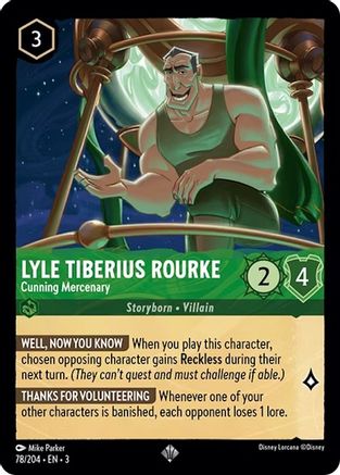 Lyle Tiberius Rourke - Cunning Mercenary (78/204) [Into the Inklands] Cold Foil - Deck Out Gaming