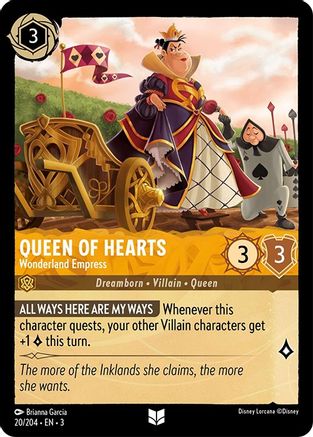 Queen of Hearts - Wonderland Empress (20/204) [Into the Inklands] Cold Foil - Deck Out Gaming