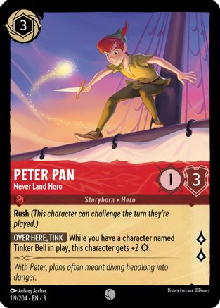 Peter Pan - Never Land Hero (119/204) [Into the Inklands] - Deck Out Gaming