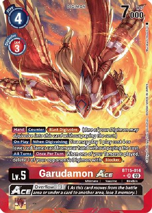 Garudamon Ace (Alternate Art) (BT15-014) [Exceed Apocalypse] Foil