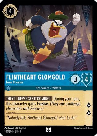 Flintheart Glomgold - Lone Cheater (140/204) [Into the Inklands] Cold Foil - Deck Out Gaming