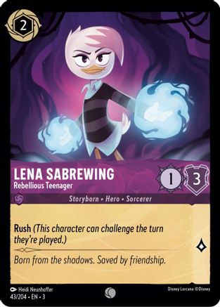 Lena Sabrewing - Rebellious Teenager (43/204) [Into the Inklands] Cold Foil - Deck Out Gaming