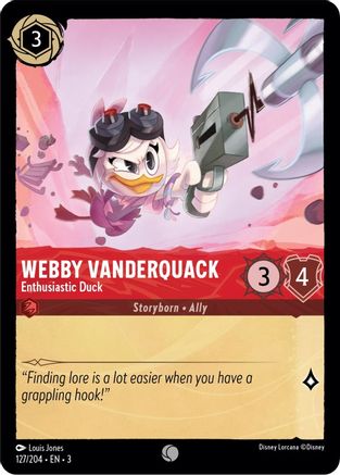 Webby Vanderquack - Enthusiastic Duck (127/204) [Into the Inklands] Cold Foil - Deck Out Gaming