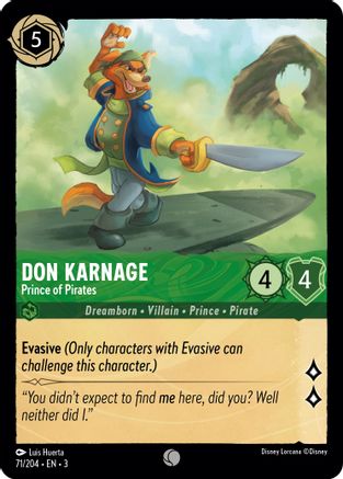 Don Karnage - Prince of Pirates (71/204) [Into the Inklands] Cold Foil - Deck Out Gaming