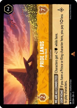 Pride Lands - Pride Rock (33/204) [Into the Inklands] Cold Foil - Deck Out Gaming