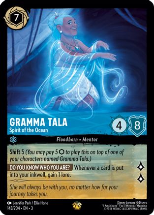 Gramma Tala - Spirit of the Ocean (143/204) [Into the Inklands] Cold Foil - Deck Out Gaming