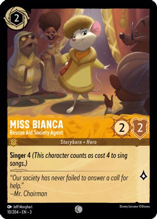 Miss Bianca - Rescue Aid Society Agent (10/204) [Into the Inklands] Cold Foil - Deck Out Gaming