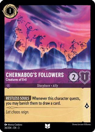 Chernabog's Followers - Creatures of Evil (36/204) [Into the Inklands] Cold Foil - Deck Out Gaming