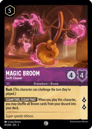 Magic Broom - Swift Cleaner (45//204) [Into the Inklands] Cold Foil - Deck Out Gaming