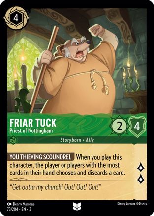 Friar Tuck - Priest of Nottingham (73/204) [Into the Inklands] Cold Foil - Deck Out Gaming