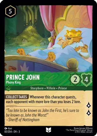 Prince John - Phony King (83//204) [Into the Inklands] Cold Foil - Deck Out Gaming