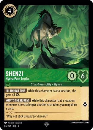 Shenzi - Hyena Pack Leader (85//204) [Into the Inklands] Cold Foil - Deck Out Gaming