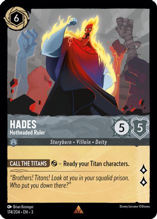 Hades - Hotheaded Ruler (174/204) [Into the Inklands] Cold Foil - Deck Out Gaming