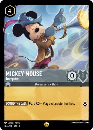 Mickey Mouse -Trumpeter (182/204) [Into the Inklands] Cold Foil - Deck Out Gaming