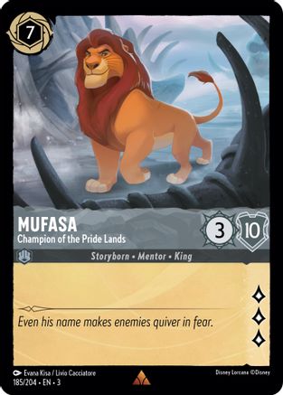 Mufasa - Champion of the Pride Lands (185/204) [Into the Inklands] Cold Foil - Deck Out Gaming