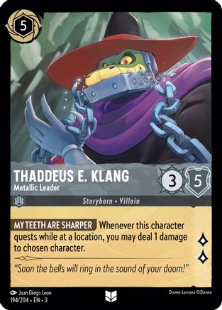 Thaddeus E. Klang - Metallic Leader (194/204) [Into the Inklands] Cold Foil - Deck Out Gaming