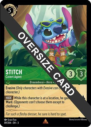 Stitch - Covert Agent (Oversized) (89//204) [Into the Inklands] Cold Foil - Deck Out Gaming