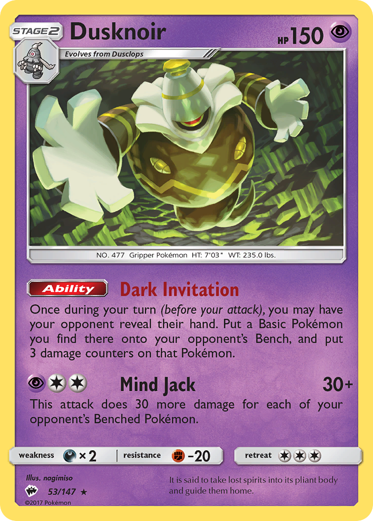 Dusknoir (53) [SM - Burning Shadows] Reverse Holofoil - Deck Out Gaming