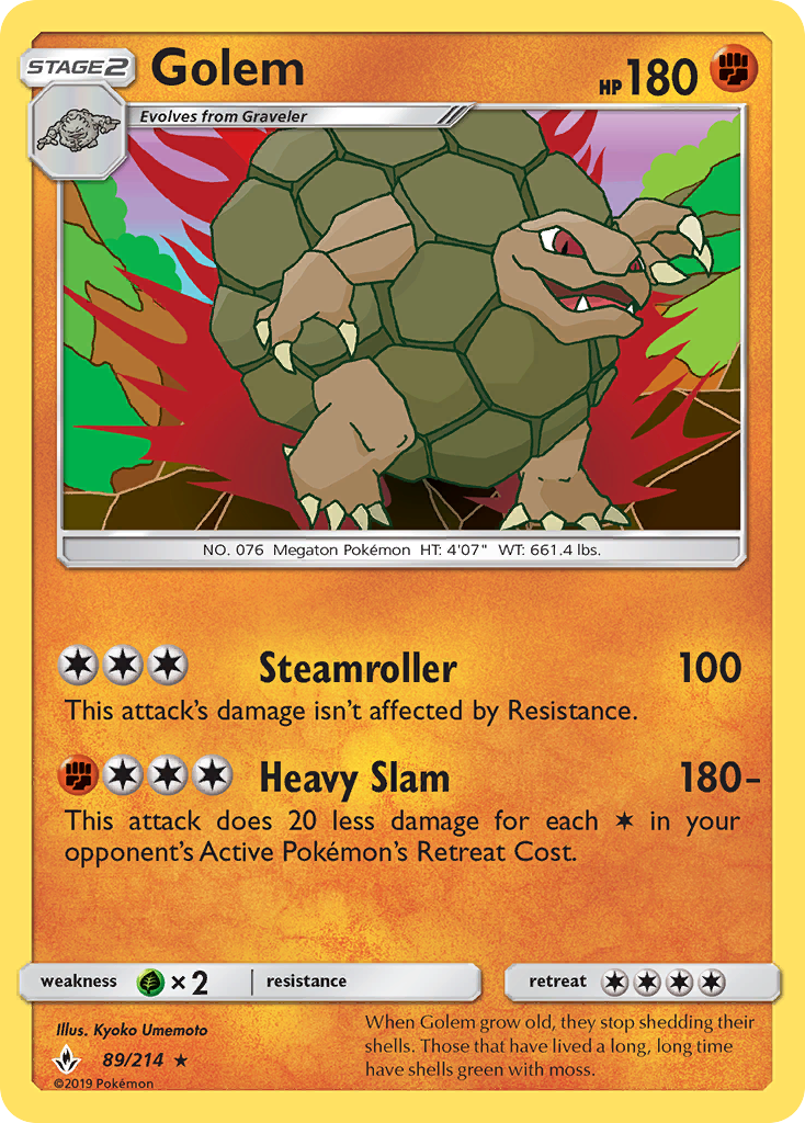 Golem (89/214) [Sun & Moon: Unbroken Bonds] Reverse Holofoil - Deck Out Gaming