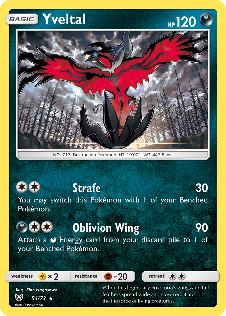 Yveltal (54/73) [Sun & Moon: Shining Legends] Reverse Holofoil - Deck Out Gaming