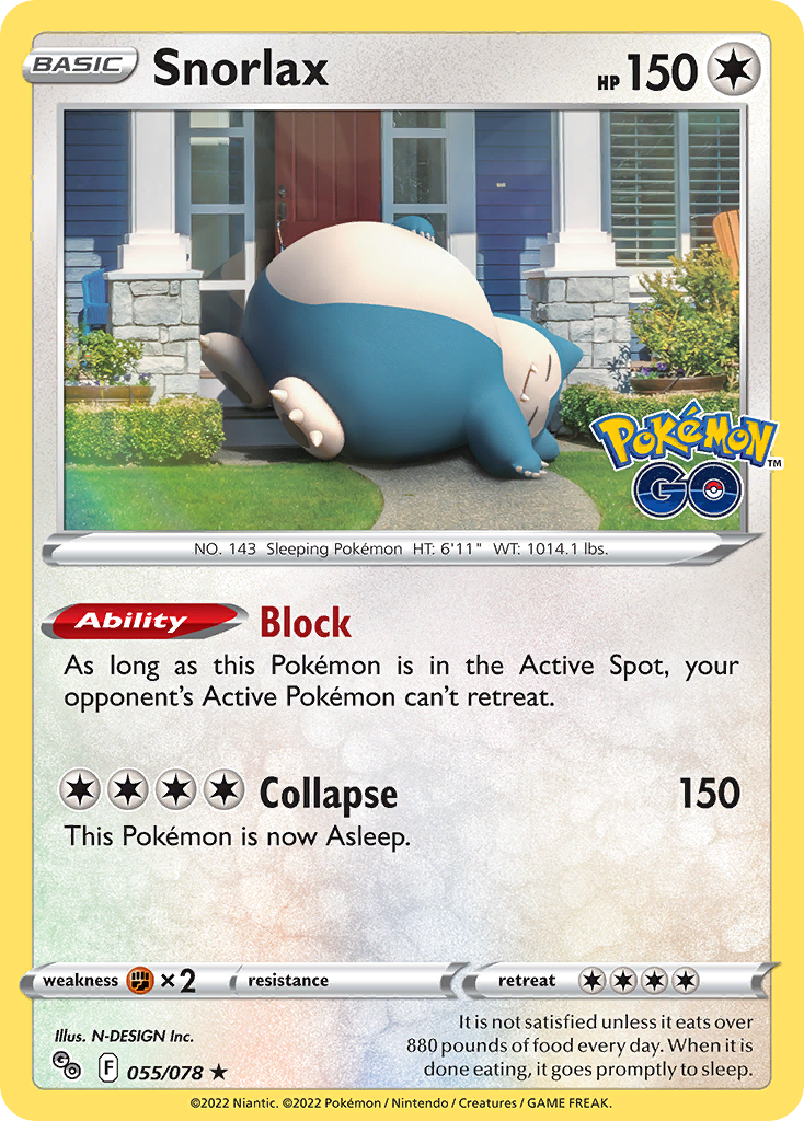 Snorlax (055/078) [Pokémon GO] Reverse Holofoil - Deck Out Gaming