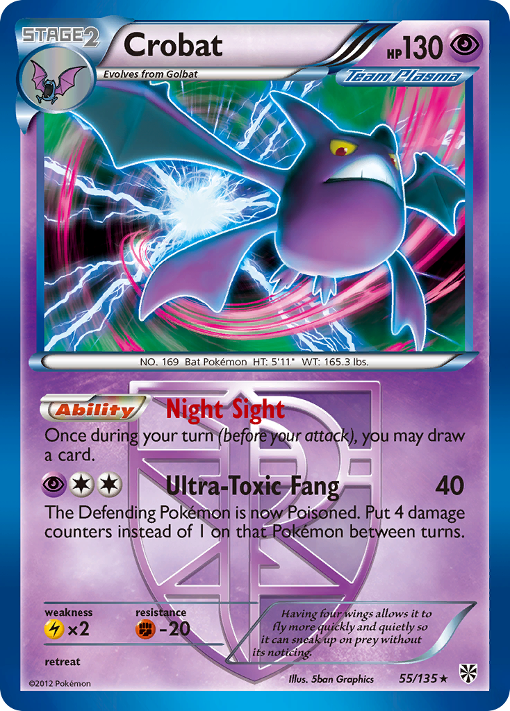 Crobat (Team Plasma) (55) [Plasma Storm] Reverse Holofoil - Deck Out Gaming