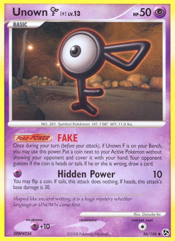 Unown [F] (56) [Great Encounters] Reverse Holofoil - Deck Out Gaming