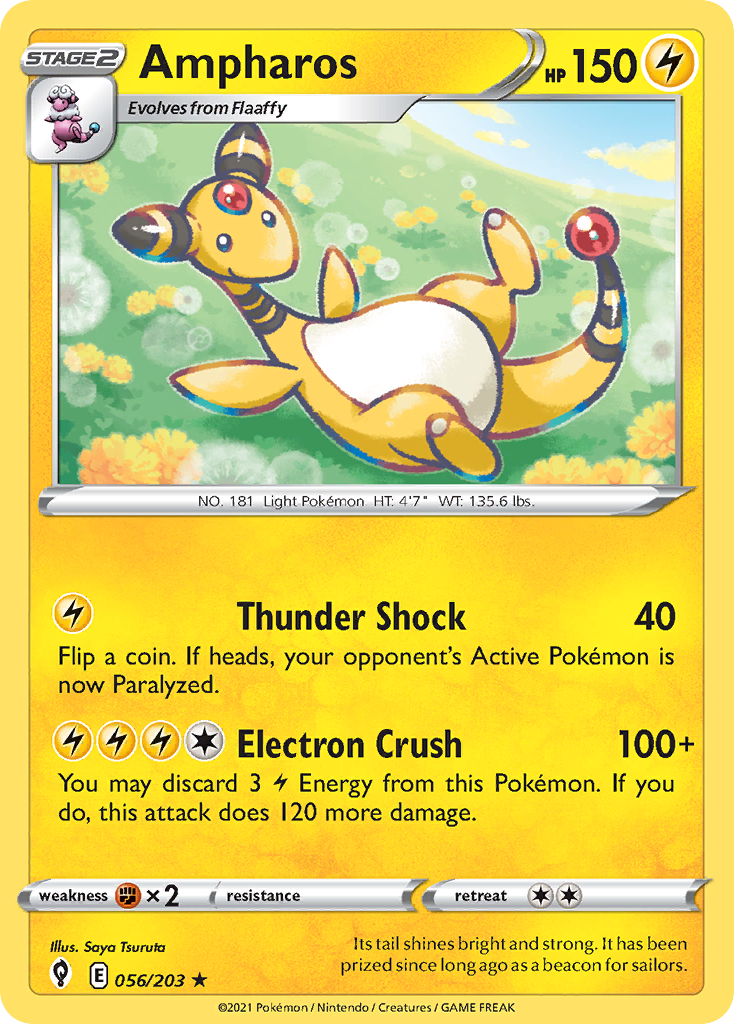 Ampharos (056/203) [Sword & Shield: Evolving Skies] Reverse Holofoil - Deck Out Gaming