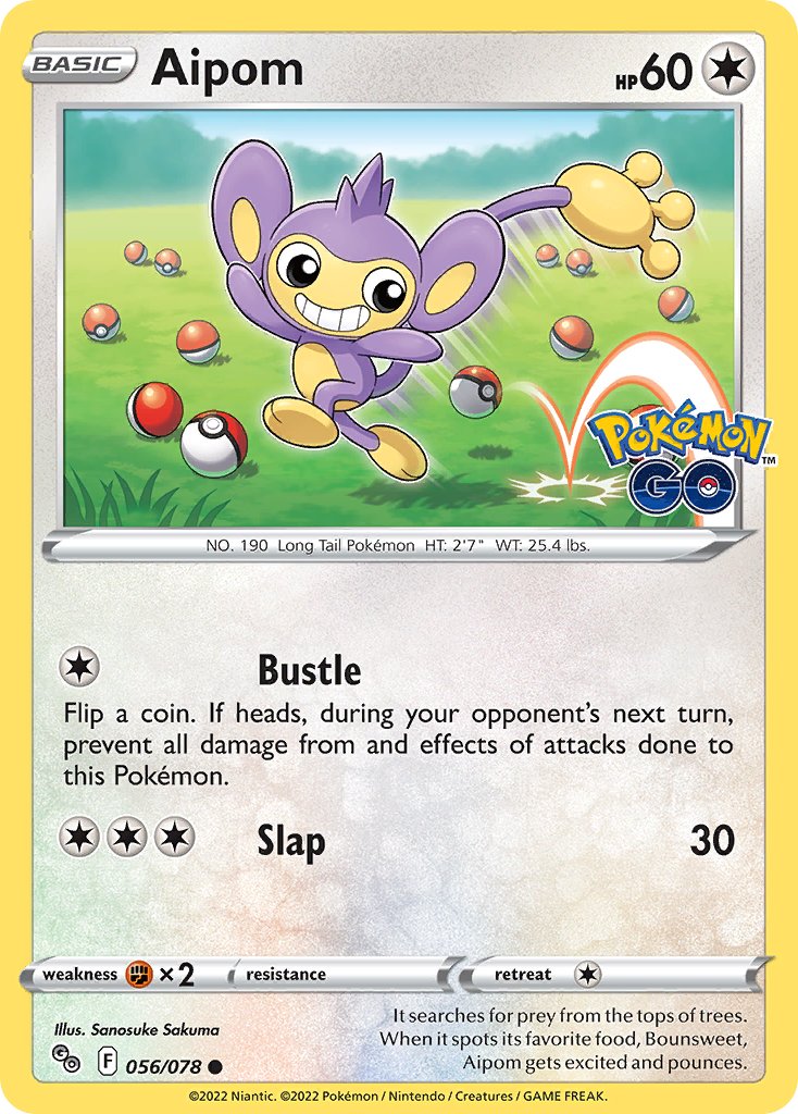 Aipom (056/078) [Pokémon GO] Reverse Holofoil - Deck Out Gaming