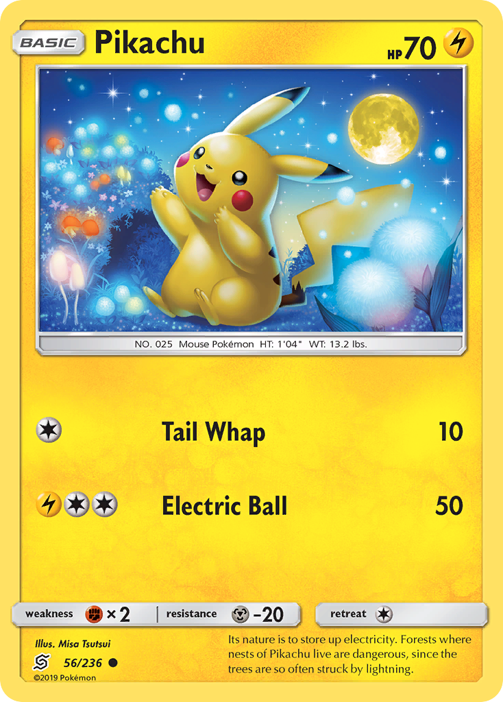 Pikachu (56/236) [Sun & Moon: Unified Minds] Reverse Holofoil - Deck Out Gaming