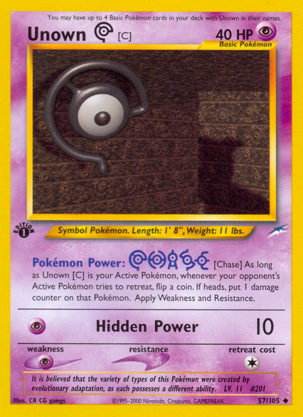 Unown [C] (57/105) [Neo Destiny 1st Edition] - Deck Out Gaming