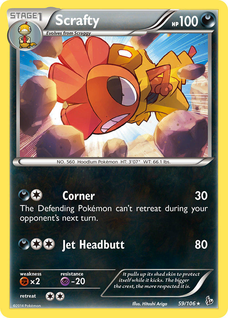 Scrafty (59) [XY - Flashfire] Reverse Holofoil - Deck Out Gaming