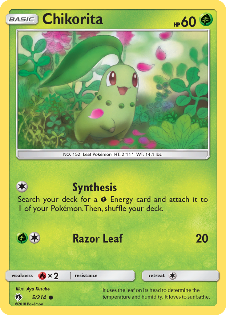 Chikorita (5) (5) [SM - Lost Thunder] - Deck Out Gaming