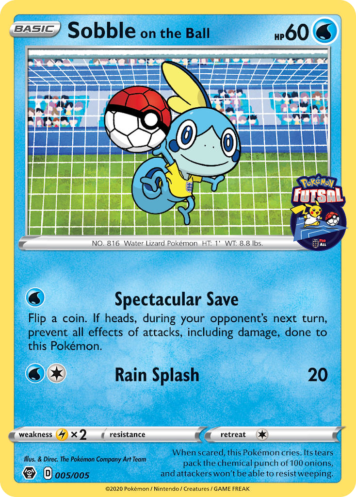 Sobble on the Ball (005/005) [Pokemon Futsal Collection] - Deck Out Gaming