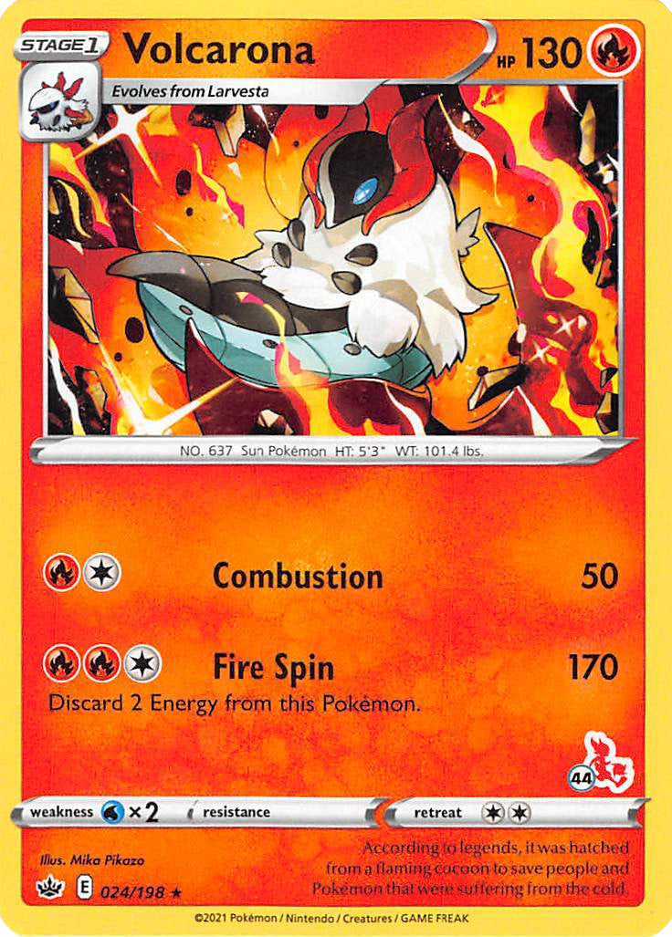 Volcarona (24/198) (Cinderace Stamp #44) [Battle Academy 2022] - Deck Out Gaming