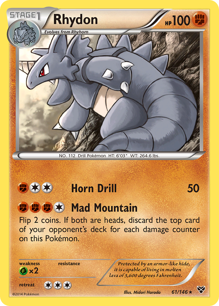 Rhydon (61) [XY Base Set] Reverse Holofoil - Deck Out Gaming