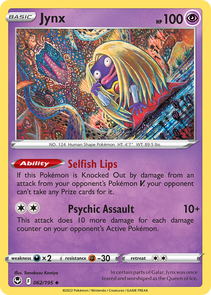 Jynx (062/195) [Sword & Shield: Silver Tempest] Reverse Holofoil - Deck Out Gaming
