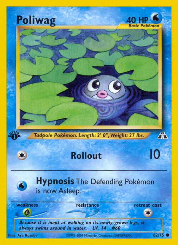 Poliwag (62/75) [Neo Discovery 1st Edition] - Deck Out Gaming