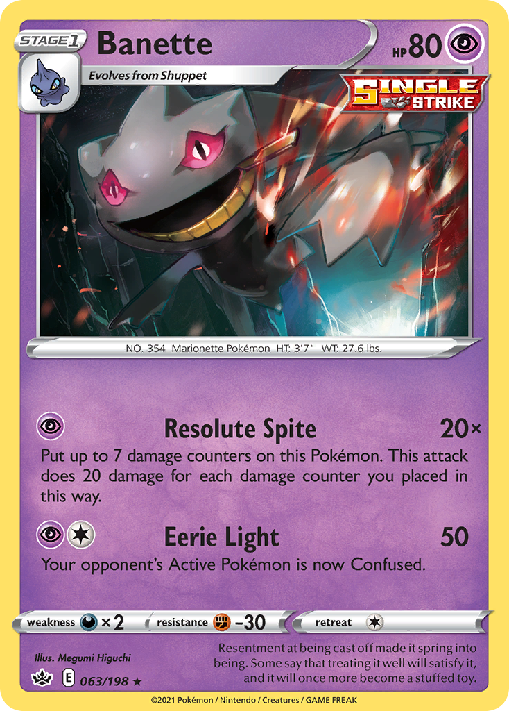 Banette (063/198) [Sword & Shield: Chilling Reign] Reverse Holofoil - Deck Out Gaming