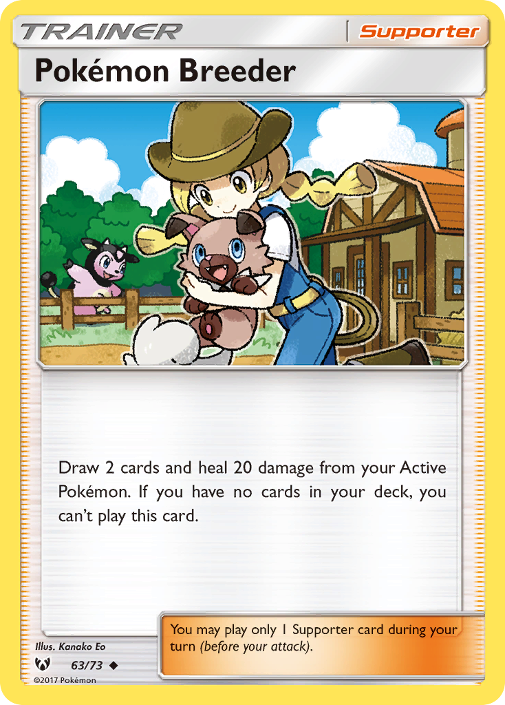 Pokemon Breeder (63/73) [Sun & Moon: Shining Legends] Reverse Holofoil - Deck Out Gaming