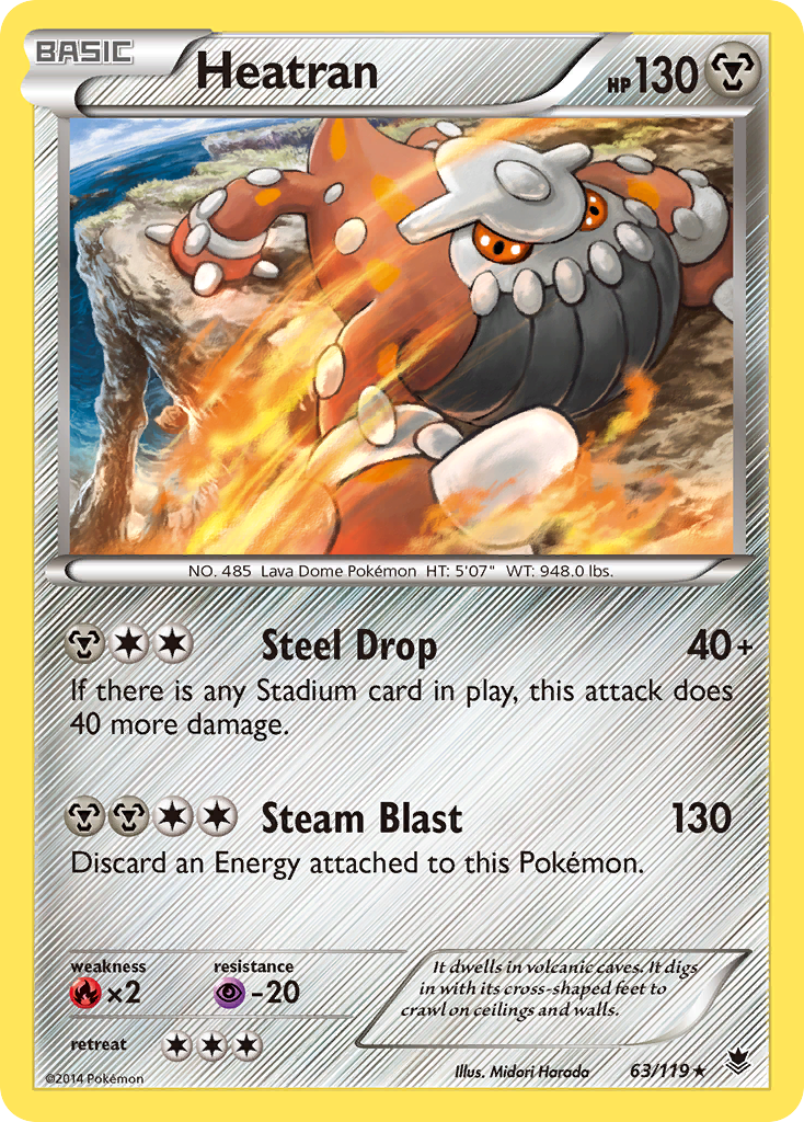 Heatran (63) [XY - Phantom Forces] Reverse Holofoil - Deck Out Gaming