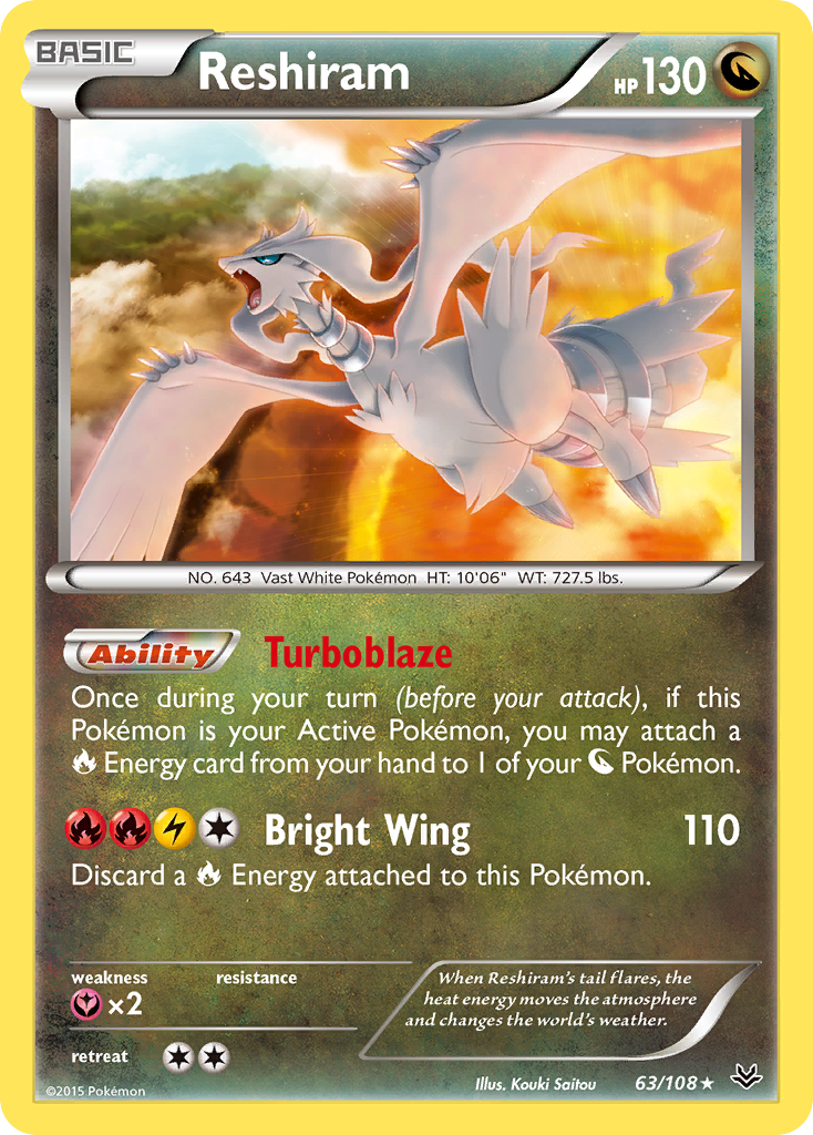 Reshiram (63) [XY - Roaring Skies] Reverse Holofoil - Deck Out Gaming