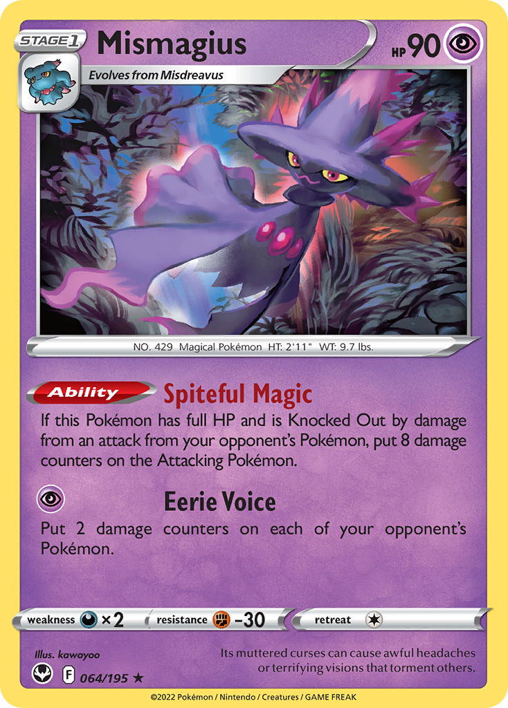 Mismagius (064/195) [Sword & Shield: Silver Tempest] Reverse Holofoil - Deck Out Gaming