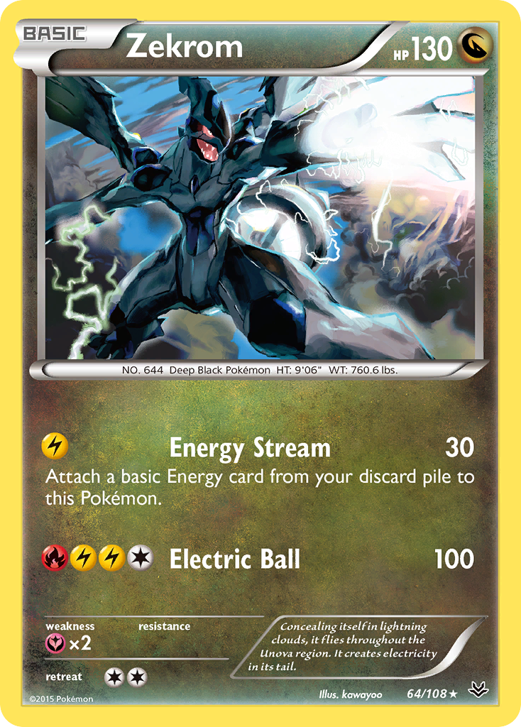 Zekrom (64) [XY - Roaring Skies] Reverse Holofoil