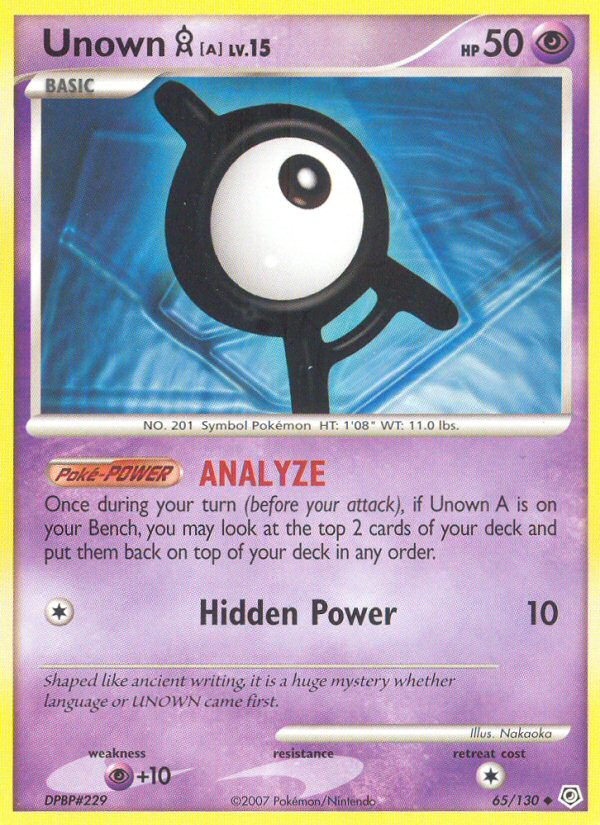 Unown [A] (65) [Diamond and Pearl] Reverse Holofoil - Deck Out Gaming