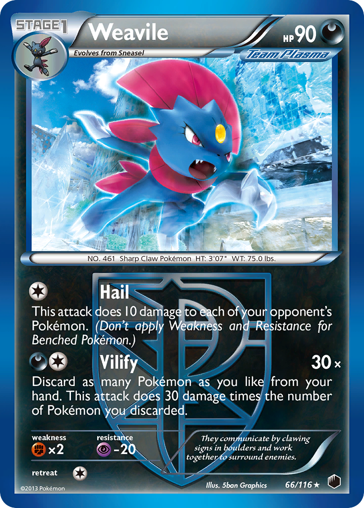 Weavile (Team Plasma) (66) [Plasma Freeze] Reverse Holofoil - Deck Out Gaming