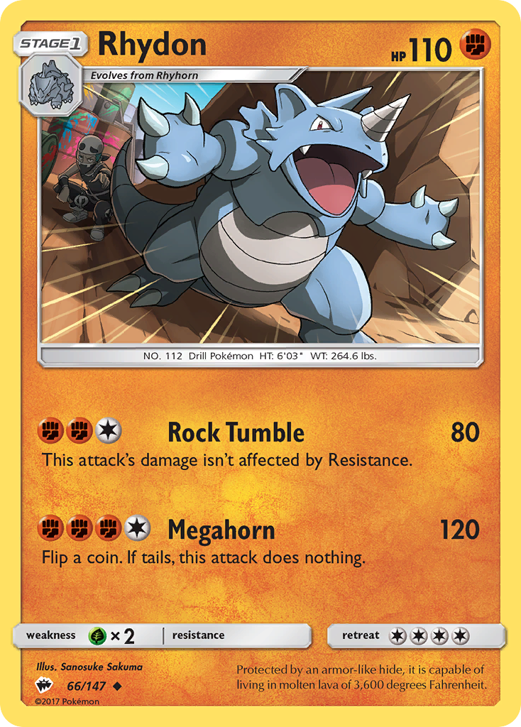 Rhydon (66) [SM - Burning Shadows] Reverse Holofoil - Deck Out Gaming