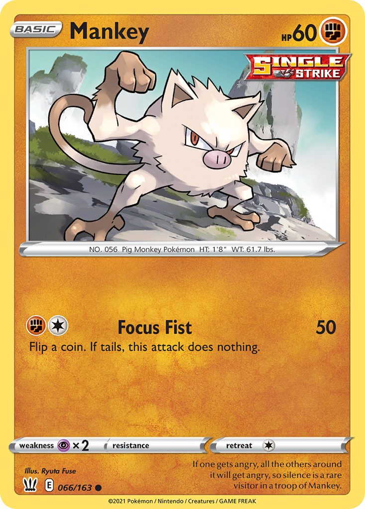 Mankey [SWSH05: Battle Styles] Reverse Holofoil - Deck Out Gaming
