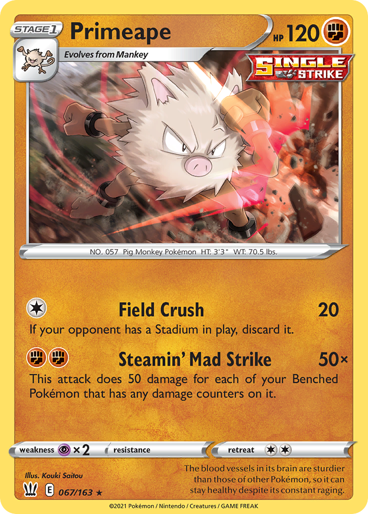 Primeape [SWSH05: Battle Styles] Reverse Holofoil - Deck Out Gaming